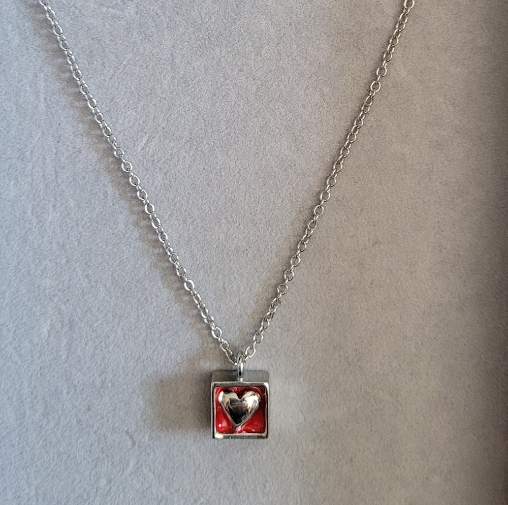 Square Heart Necklace by Cookie Lee